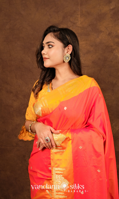 Unique Ajooba Banarasi Soft Silk Saree: Inspired by the Taj