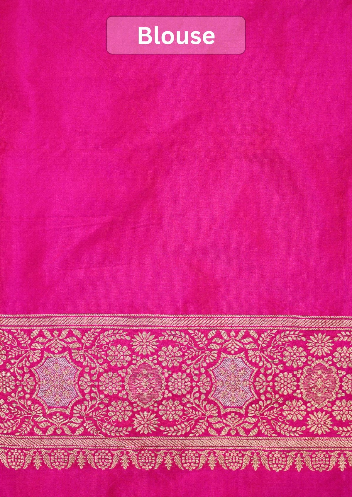 VIRASAT 433: Silk Mark Certified Hot Pink Pure Handloom Katan Silk Saree with Kadwa Sona Rupa Zari Jaal