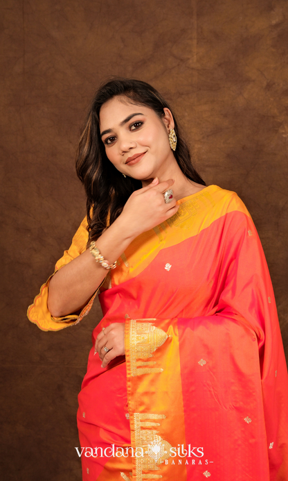 Unique Ajooba Banarasi Soft Silk Saree: Inspired by the Taj