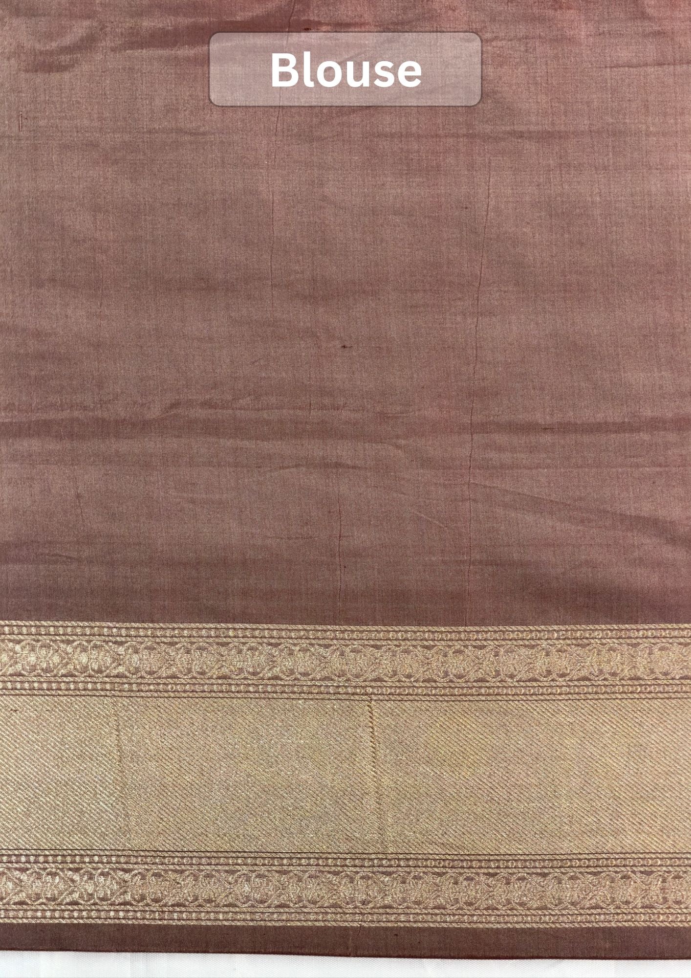 VIRASAT 434: Silk Mark Certified Taupe Brown Pure Handloom Katan Silk Saree with Kadwa Meenakari Sikargah Zari Jaal