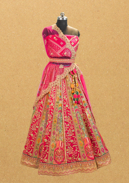 "MANSI 034" Banarasi Traditional Royal Radiance Silk Lehenga With Cutwork Border & AD Work