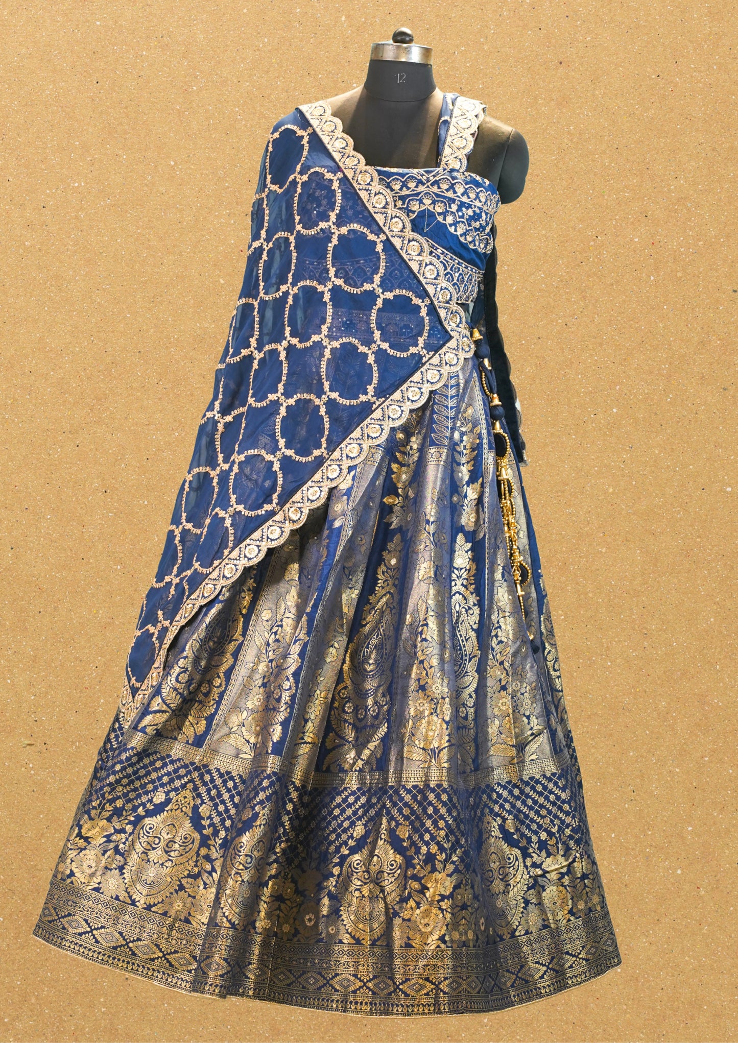 "Mansi 017" Banarasi Traditional Silk Lehenga With Jaal Flower Work