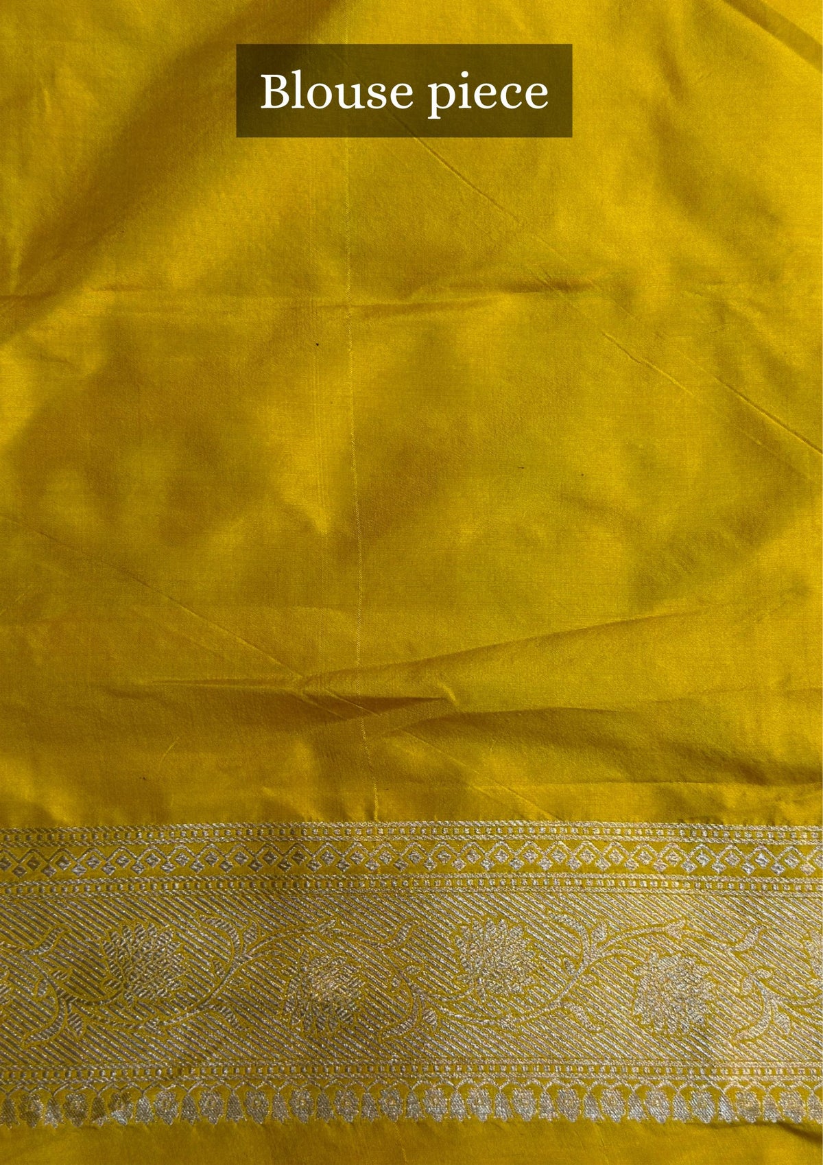 VIRASAT 401: Sunshine Gold Pure Handloom Katan Silk Saree with Sona Rupa Zari &amp; Meenakari Border Pallu (Silk Mark Certified)