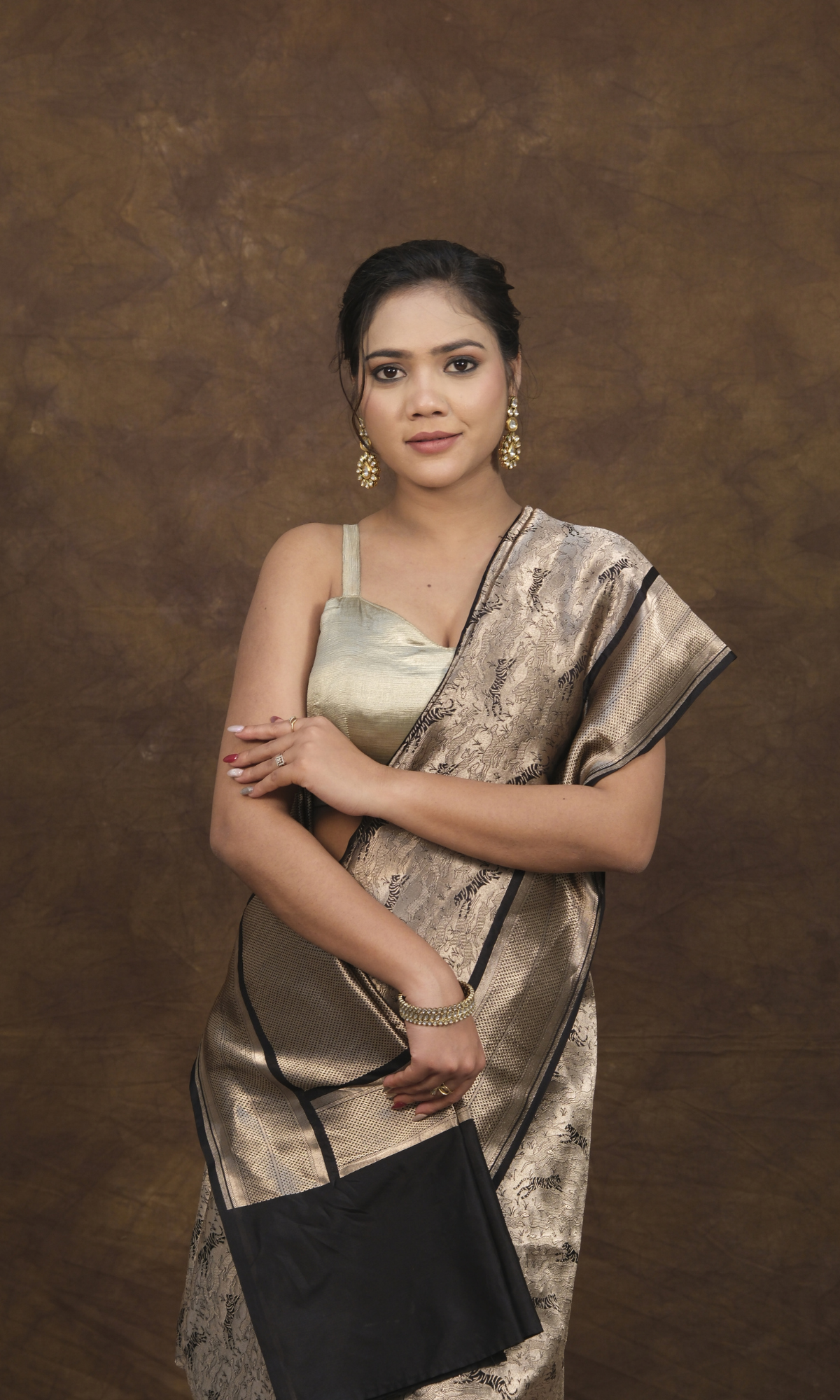 VIRASAT 163: Royal Bengal Tiger Design Saree for Power &amp; Grace