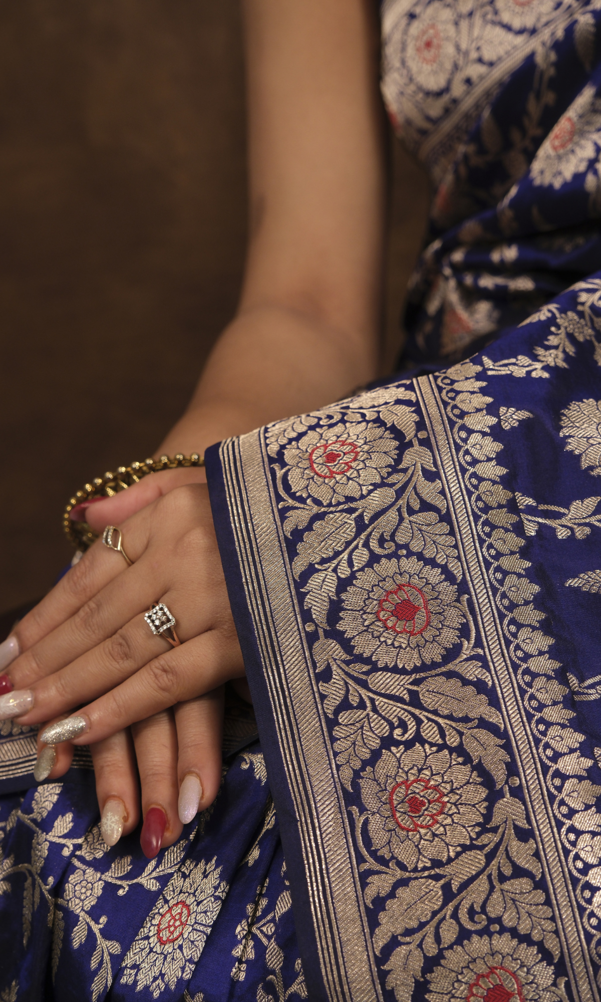 Navya: Traditional Banarasi Saree with Exquisite Mughal Motif Border