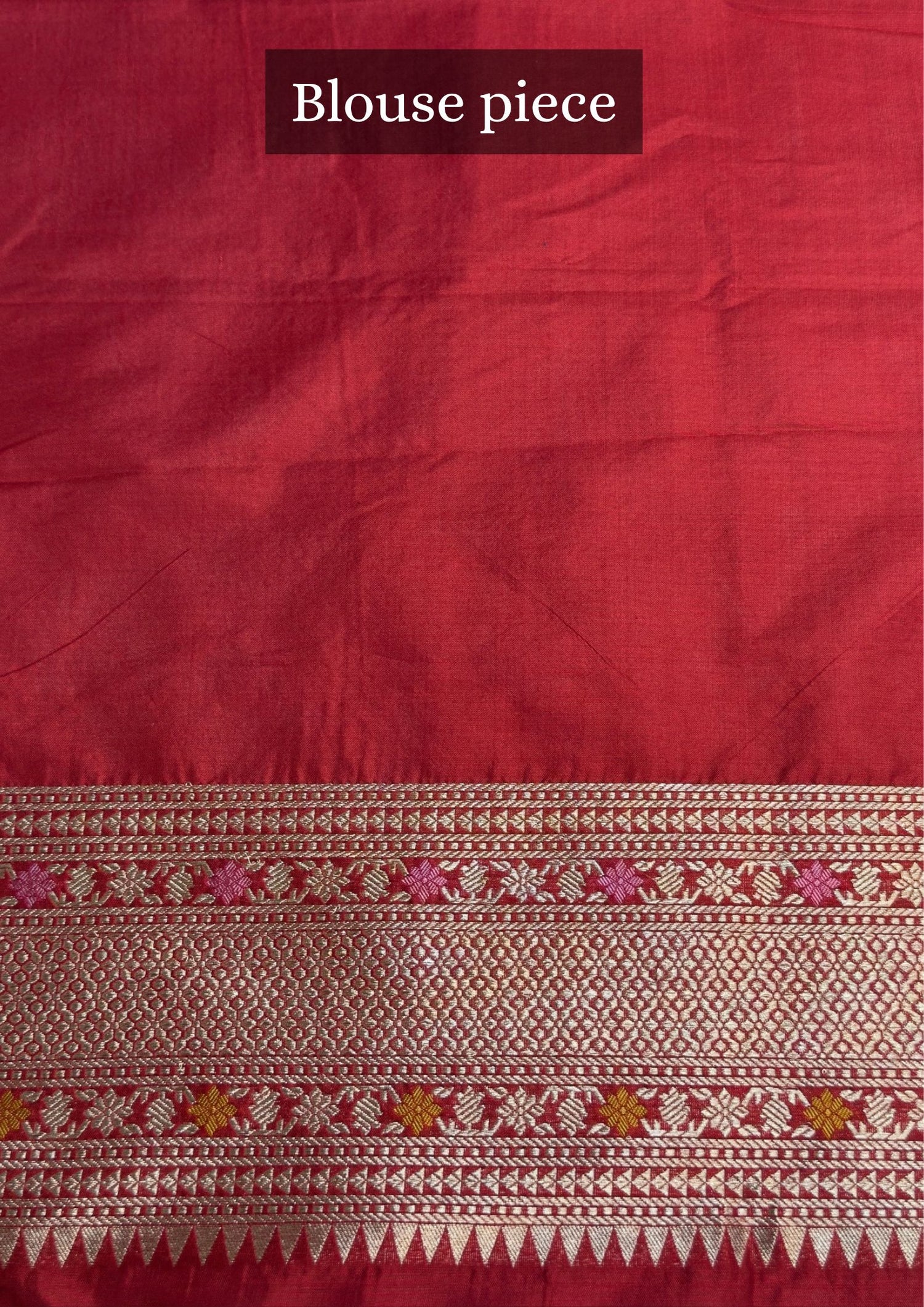 VIRASAT 410: Scarlet Red Pure Handloom Katan Silk Saree with All-Over Zari &amp; Meenakari Border-Pallu (Silk Mark Certified)
