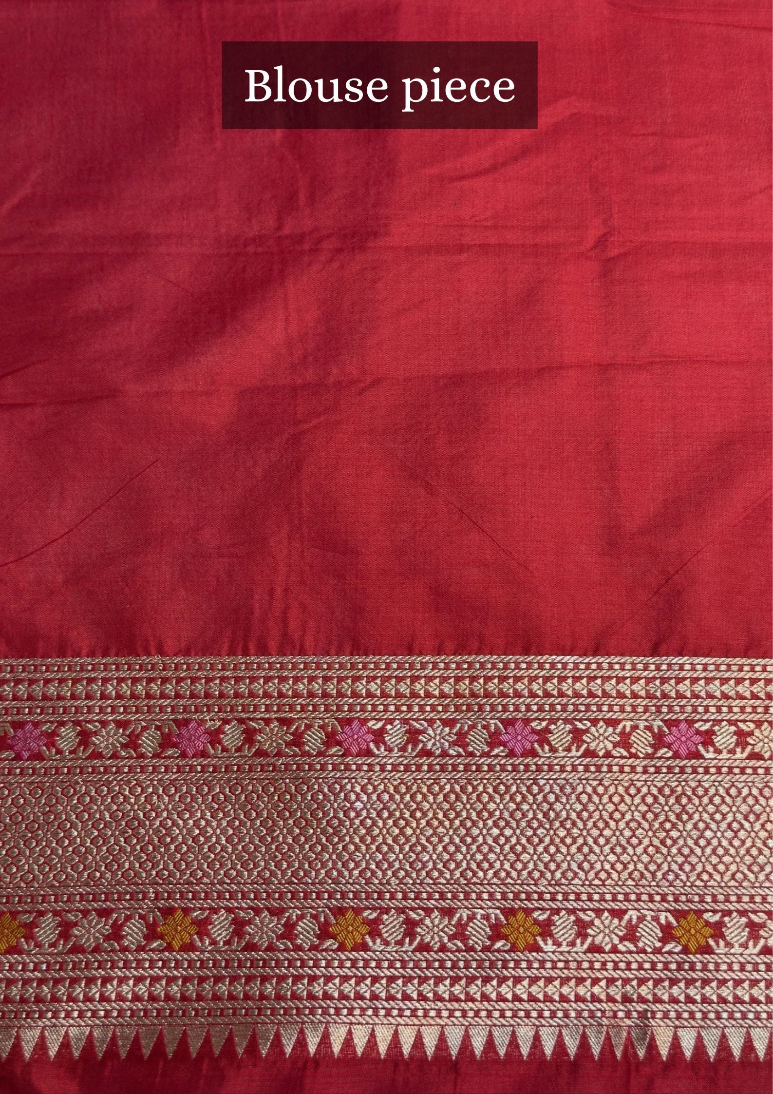VIRASAT 410: Scarlet Red Pure Handloom Katan Silk Saree with All-Over Zari &amp; Meenakari Border-Pallu (Silk Mark Certified)