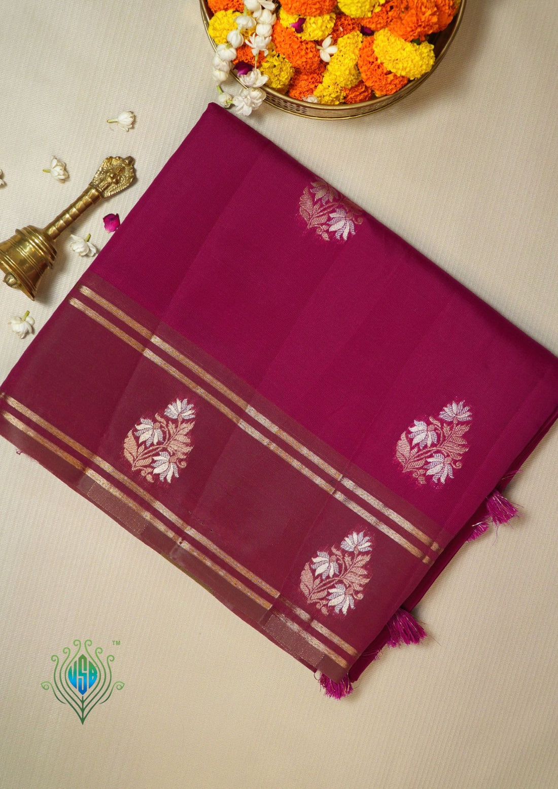 UTSAV BANARAS 494: Wine Purple Banarasi Soft Silk Meenakari Zari Saree