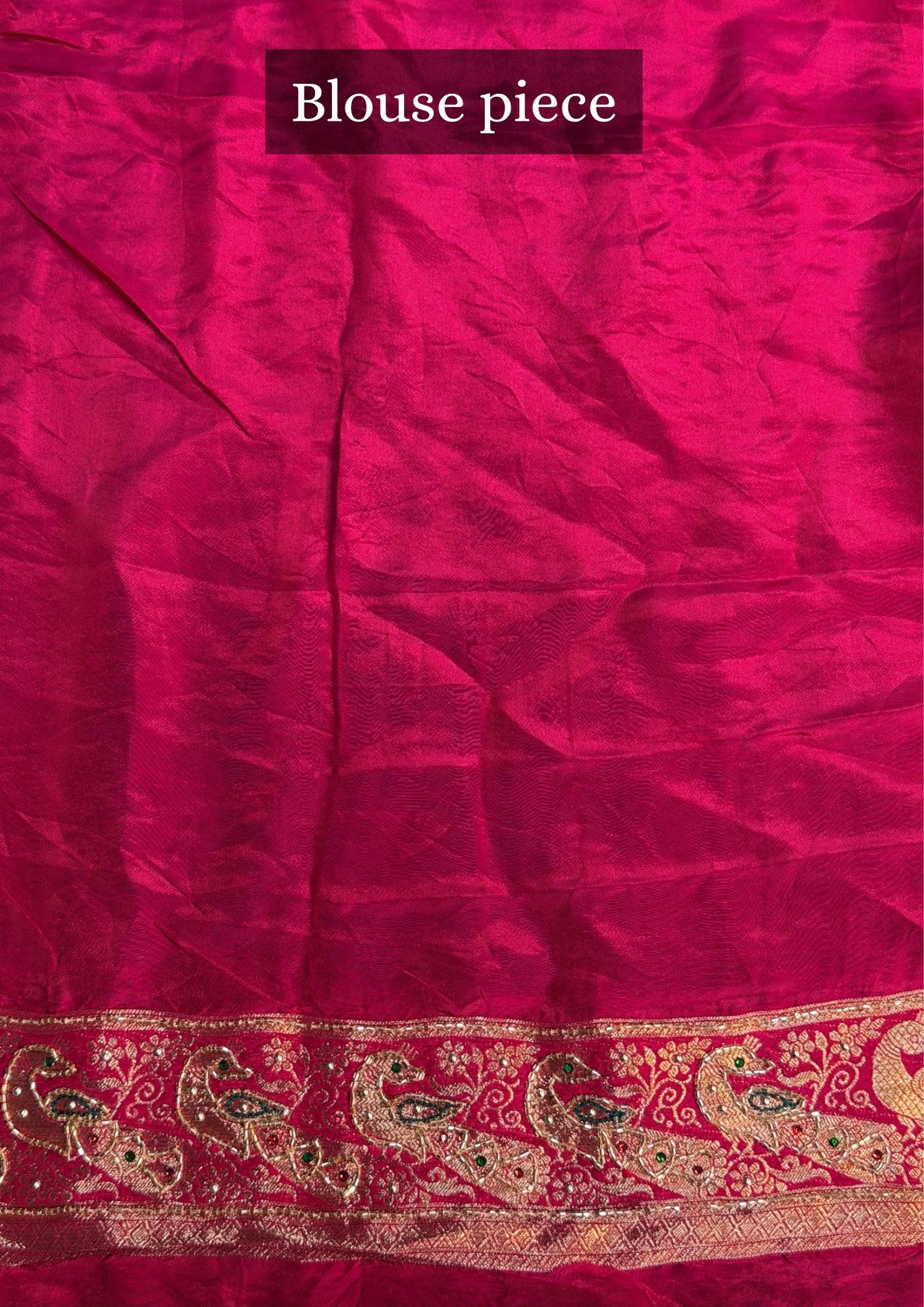 VIRASAT 415: Magenta Crepe Silk Saree with Hand Zardozi Work &amp; Designer Border