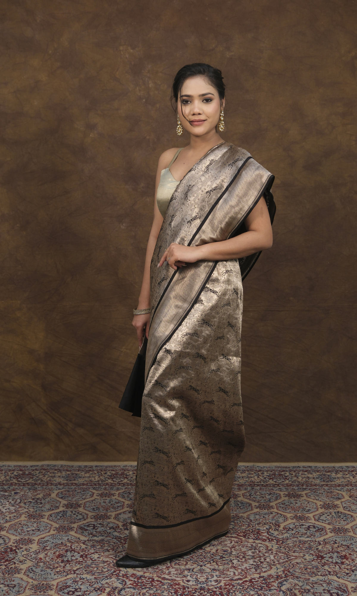 VIRASAT 163: Royal Bengal Tiger Design Saree for Power &amp; Grace