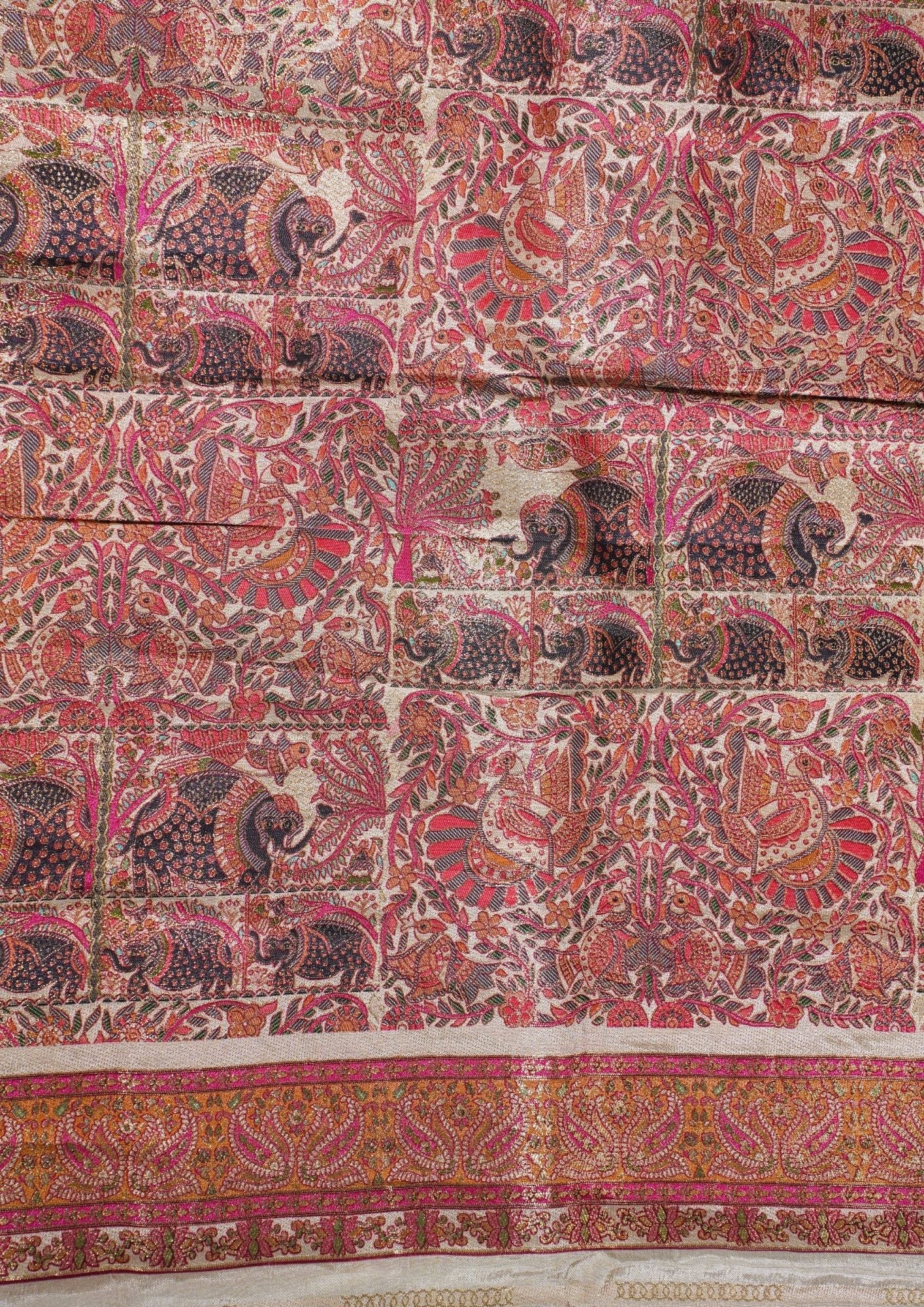 "Waah Banaras 082" Banarasi Multi-Color Meenakari Pashmina Silk Saree