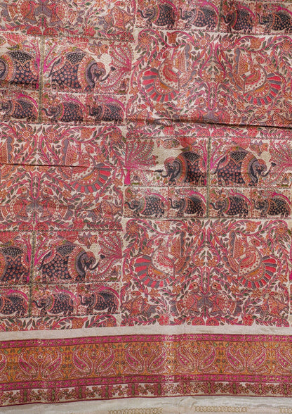 "Waah Banaras 082" Banarasi Multi-Color Meenakari Pashmina Silk Saree