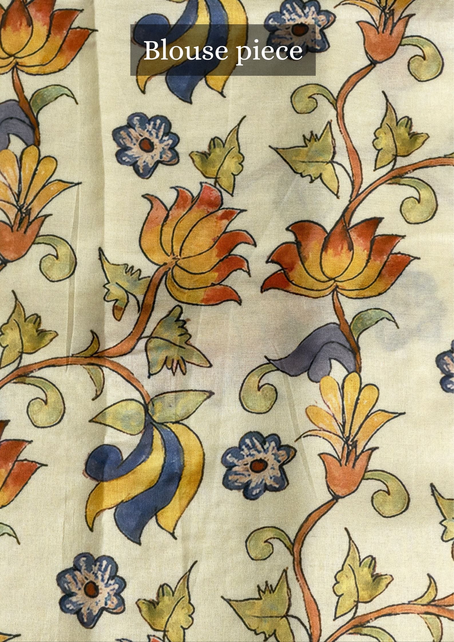 UTSAV BANARAS 397: Golden Glow Cotton Tissue Saree with Kaatha &amp; Kalamkari Work