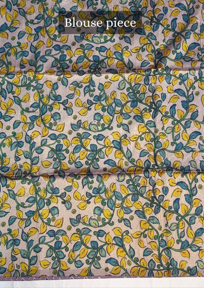 UTSAV BANARAS 404: Violet Saree with Chunari Buti Weave &amp; Kalamkari Printed Pallu