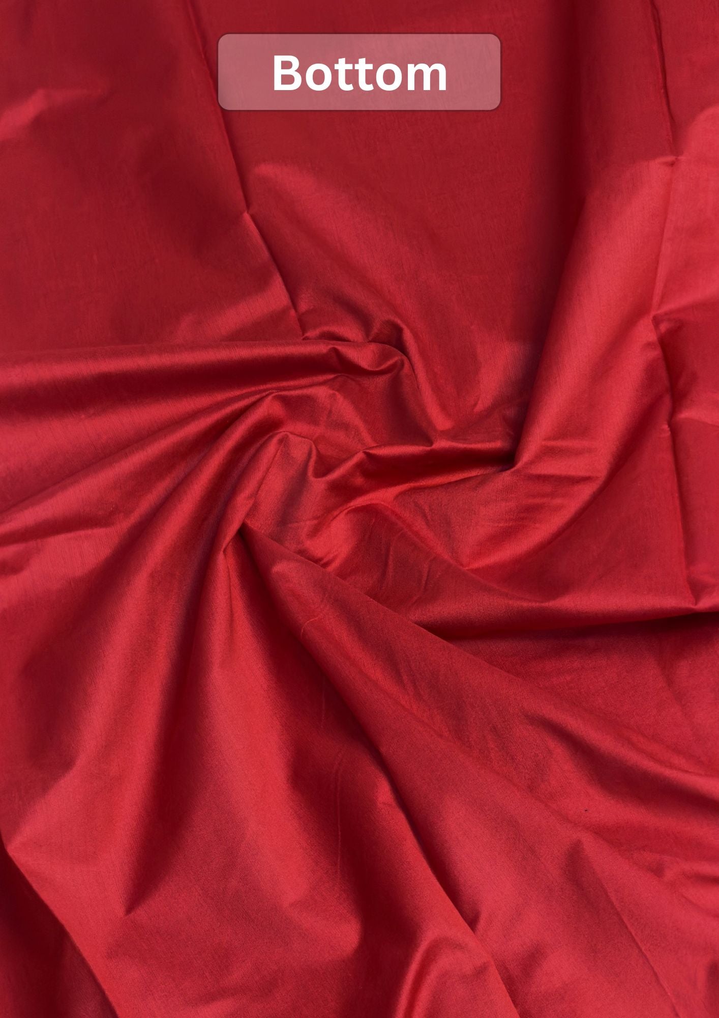 MANSI 118: Pure Red Raw Silk Unstitched Suit Set with Elegant Gold Zari Work