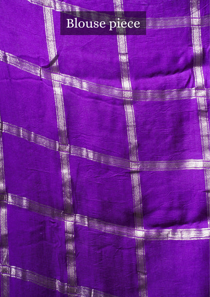 UTSAV BANARAS 368: Royal Purple Soft Silk Gharchola Pattern Saree with Zari Grid Work