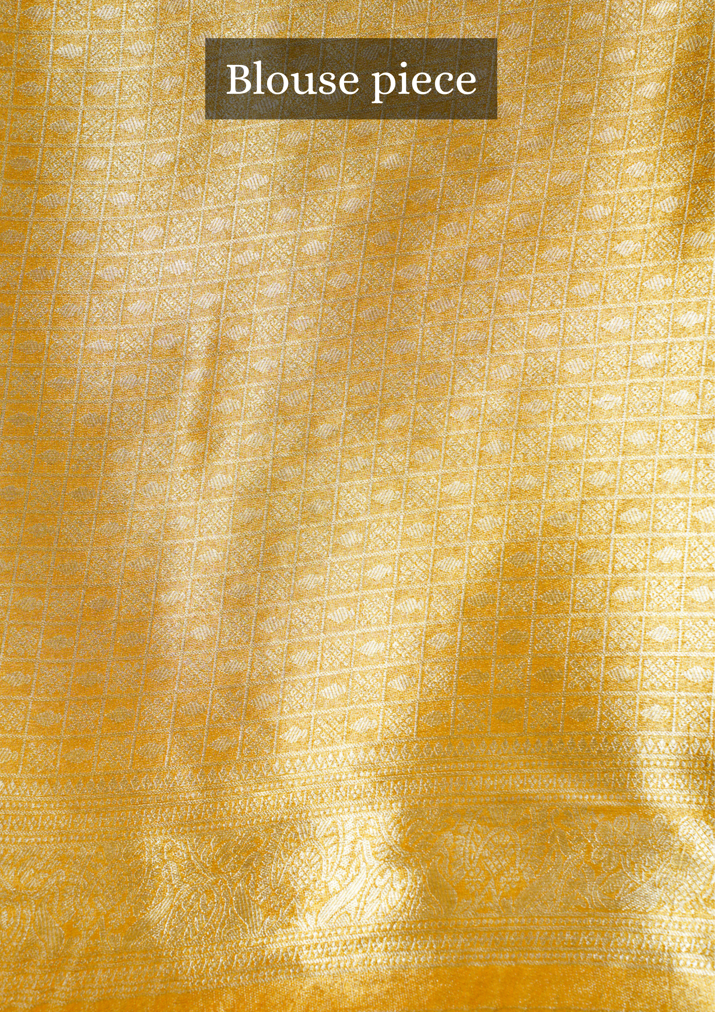 UTSAV BANARAS 349: Mustard Gold Brocade Tissue Silk Saree with Multicolor Meenakari Zari Border