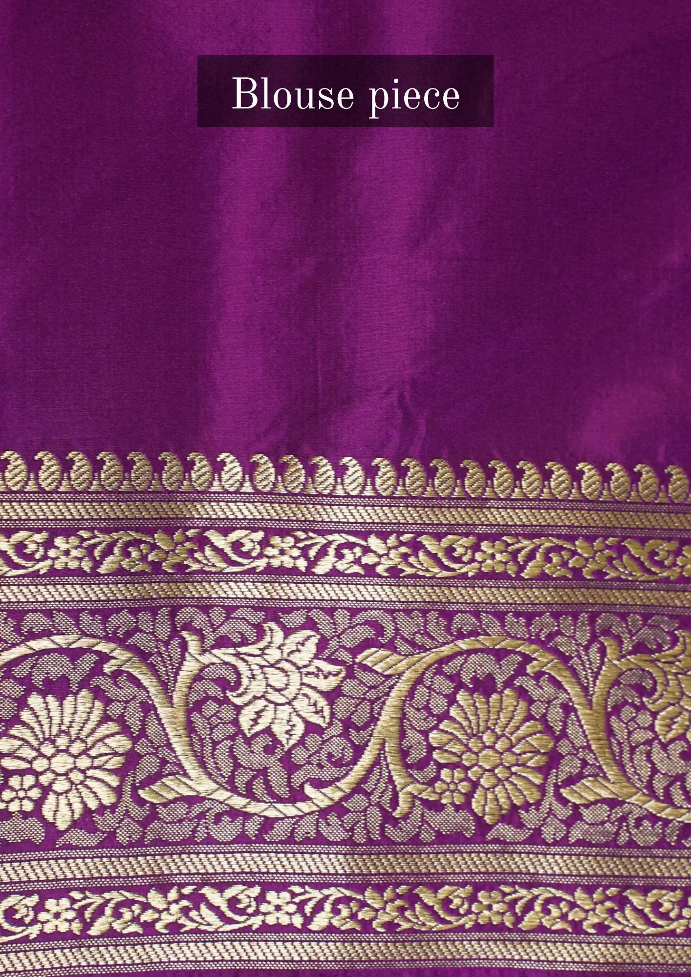"WAAH BANARAS 056" Banarasi Satan Silk Saree With Golden Zari Floral Weaving &amp; Rich Border