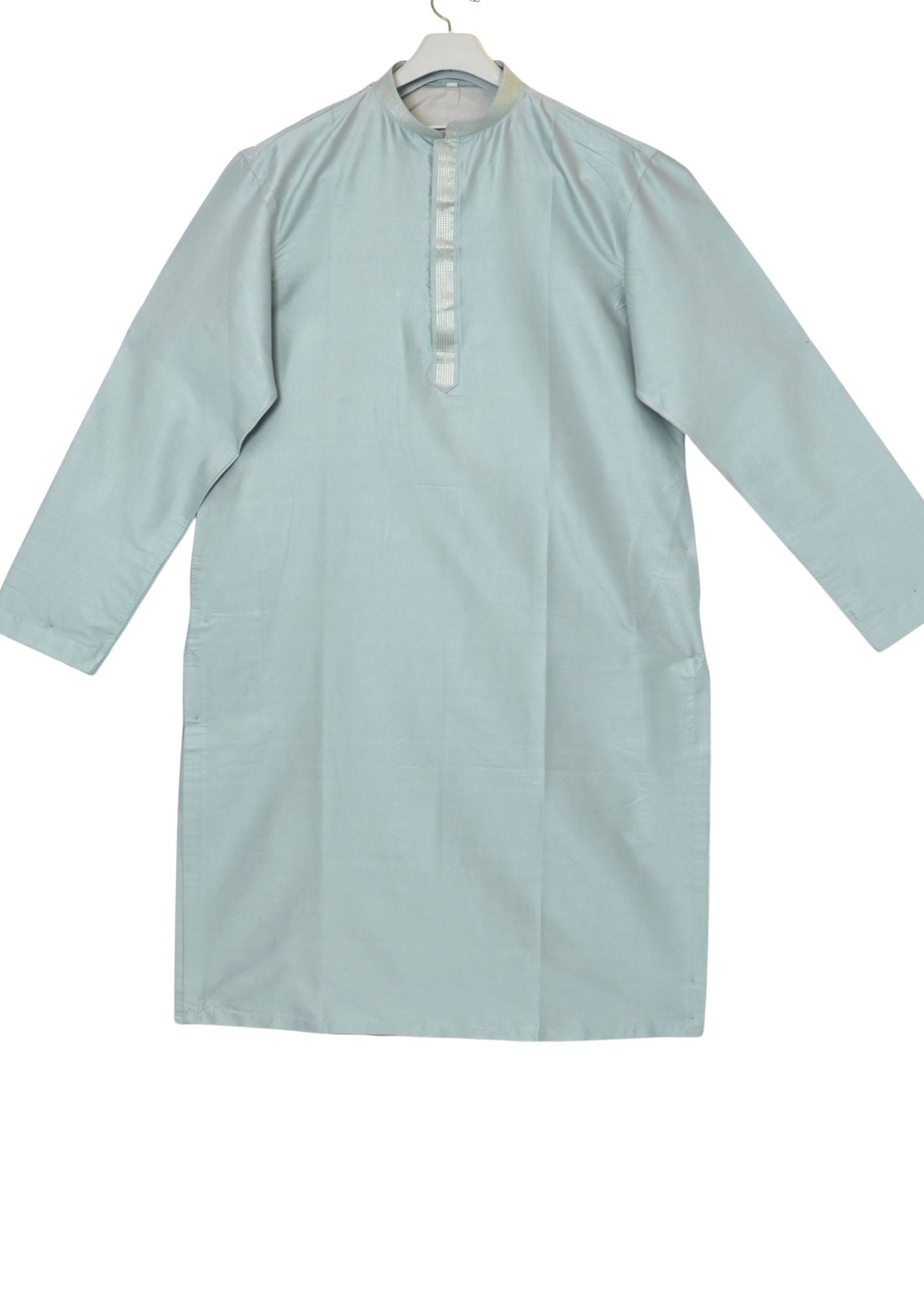 MJ 013A: Light Sea Green Banarasi Silk Kurta Payjama Jacket