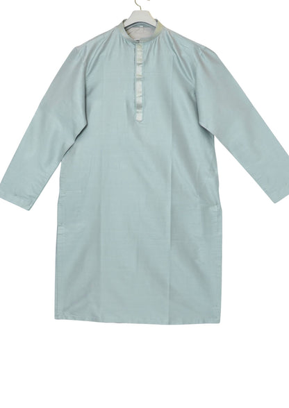 MJ 013A: Light Sea Green Banarasi Silk Kurta Payjama Jacket