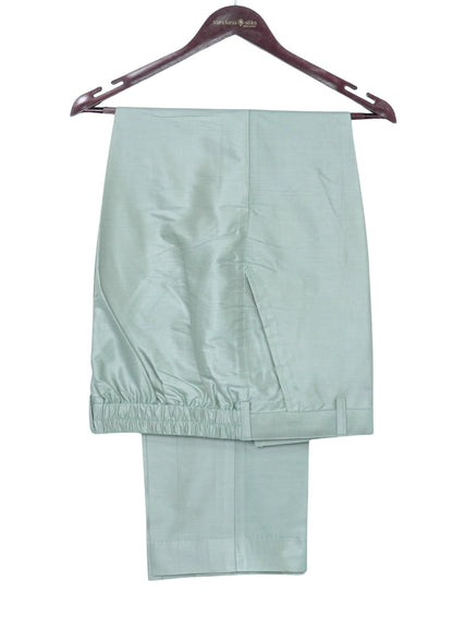 MJ 013A: Light Sea Green Banarasi Silk Kurta Payjama Jacket