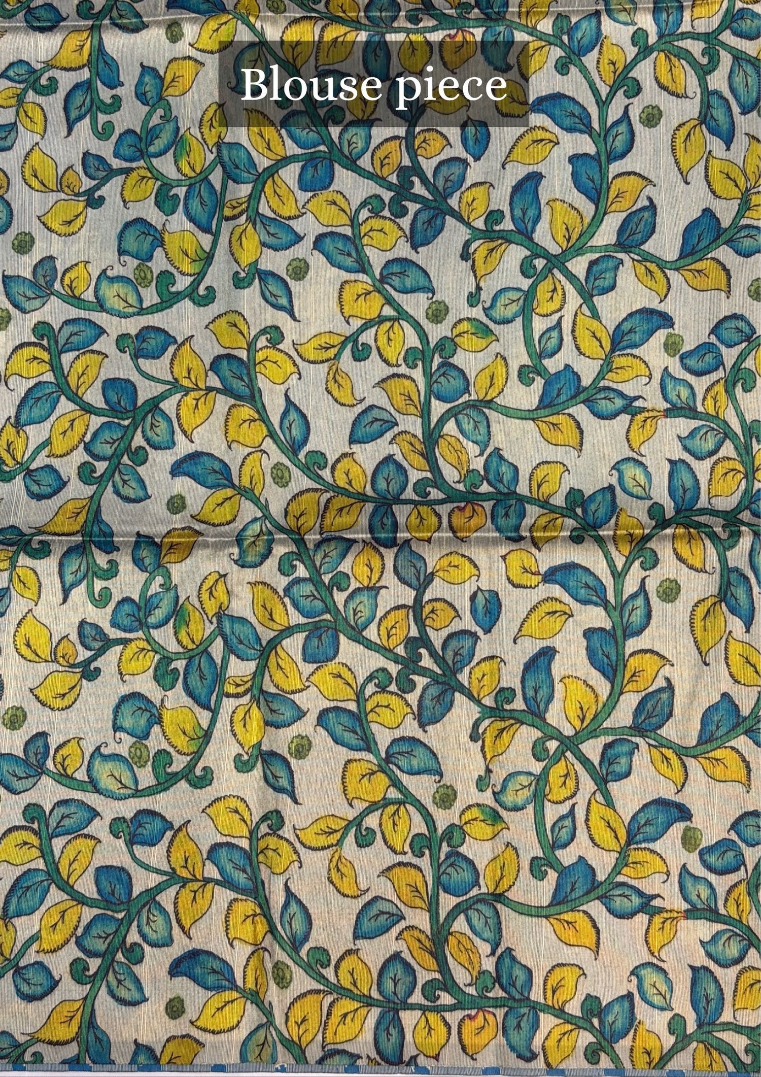 UTSAV BANARAS 403: Azure Blue Saree with Chunari Buti Weave &amp; Kalamkari Printed Pallu