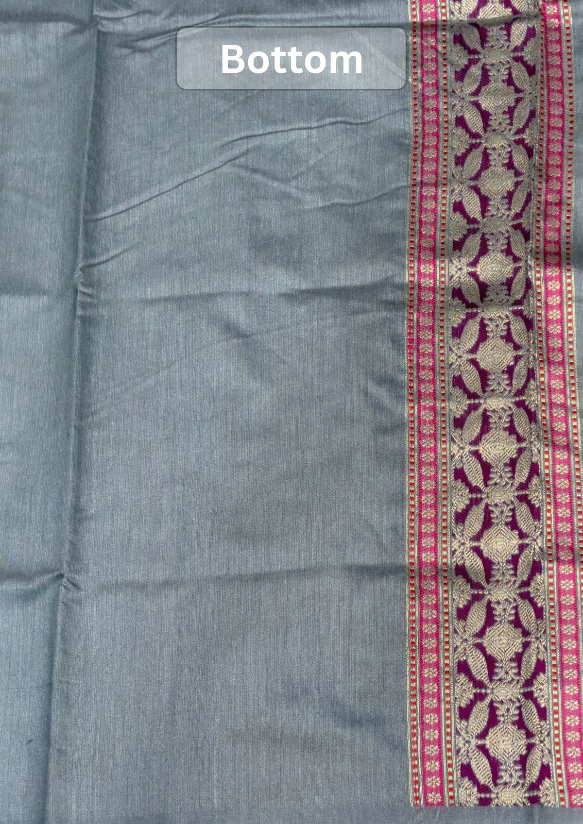 MANSI 167: Silver Grey Raw Silk Suit Set with Designer Woven Dupatta