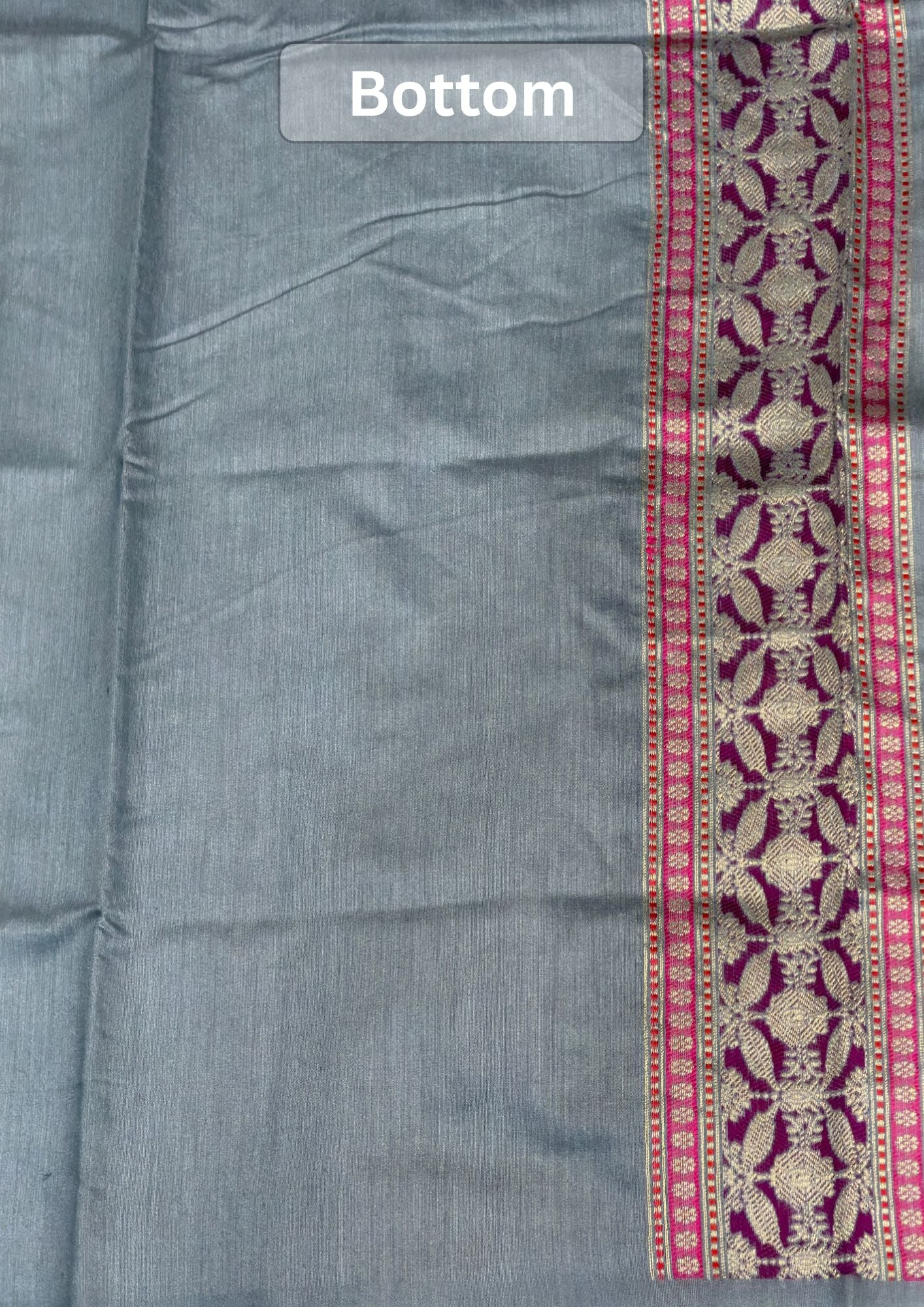 MANSI 167: Silver Grey Raw Silk Suit Set with Designer Woven Dupatta