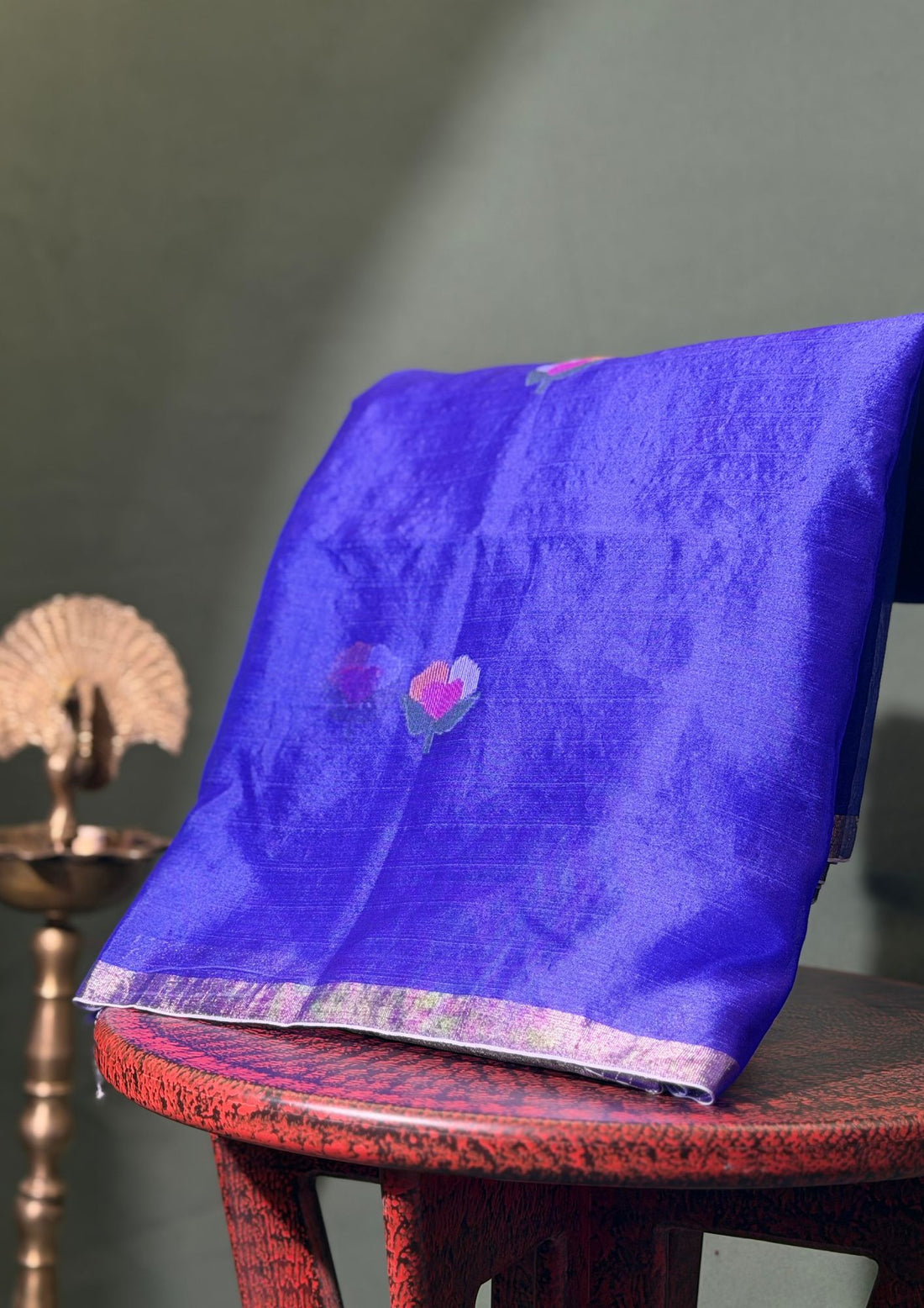 "Founder Choice 005" Banarasi Enchanting Royal Blue Resham Work Pure Silk Saree