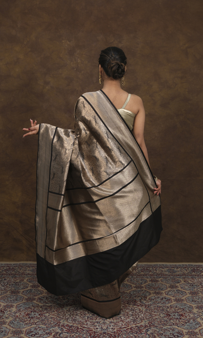 Premium Banarasi Silk Saree: Royal Bengal Tiger Design for Power & Grace