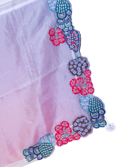 "Virasat 273" Banarasi Kora Silk Multicolor Pure Embroidery Meenakari Saree