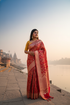 Banarasi Pure Handloom Uppada Silk Saree with Traditional Jaal & Buta Motifs in Peachy Pink 