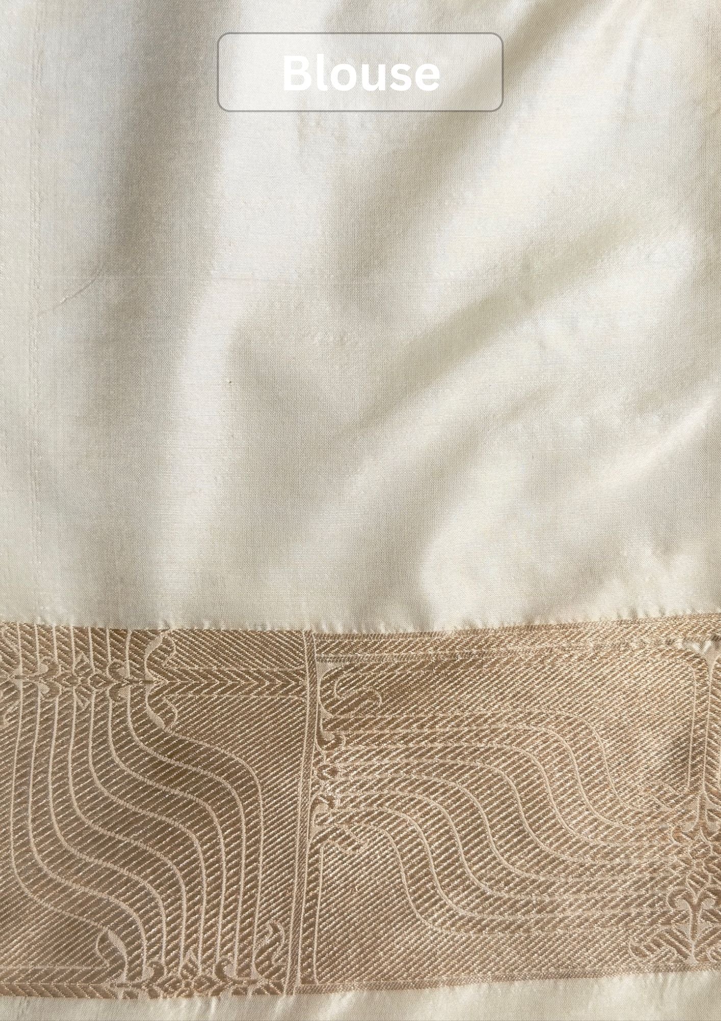 VIRASAT 425B: Beautiful Creamy White Pure Handloom Rangkat Katan Silk Saree Floral Meenakari With Silk Mark Certified