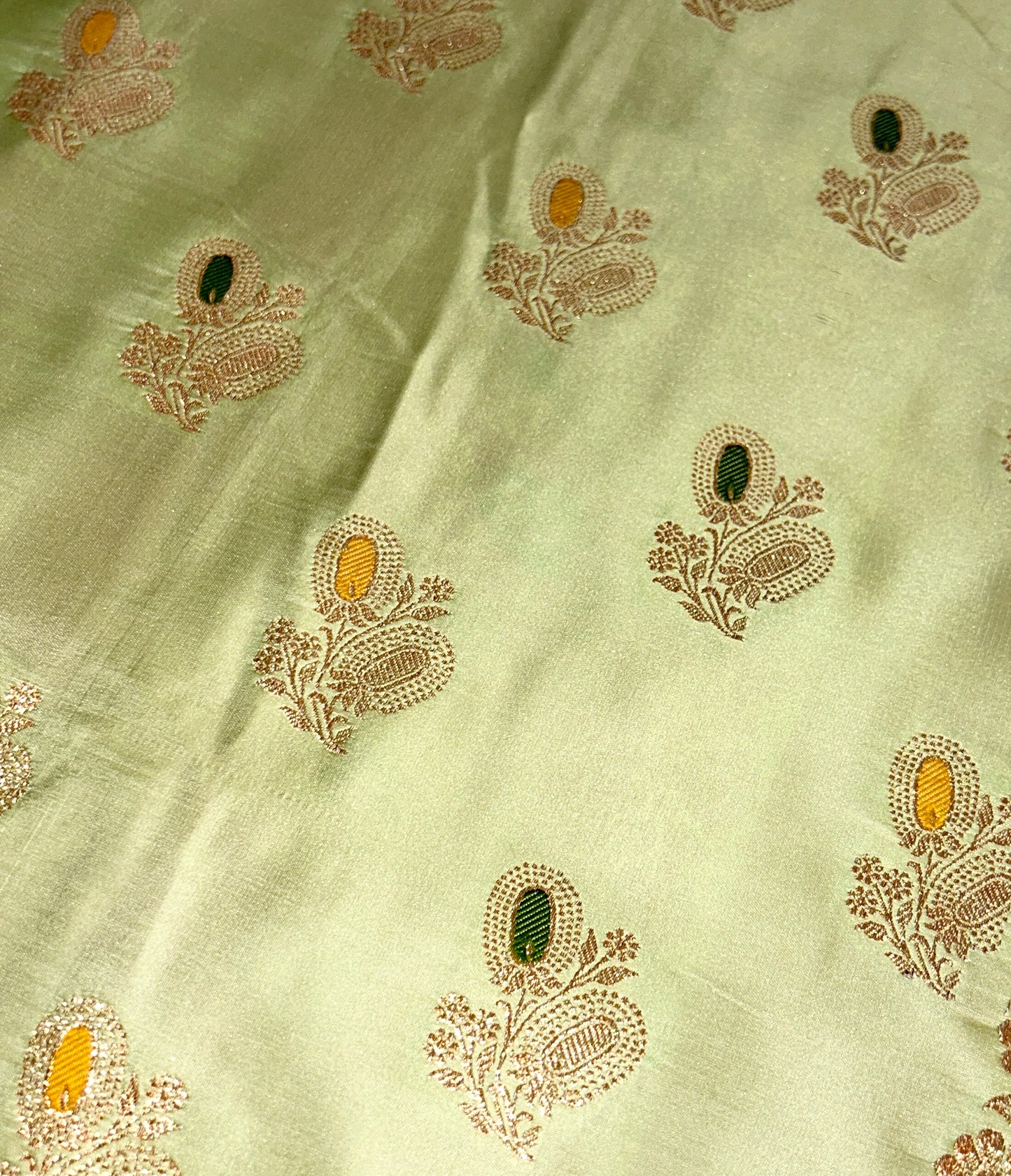 Pista Green Pure Handloom Banarasi Silk Saree