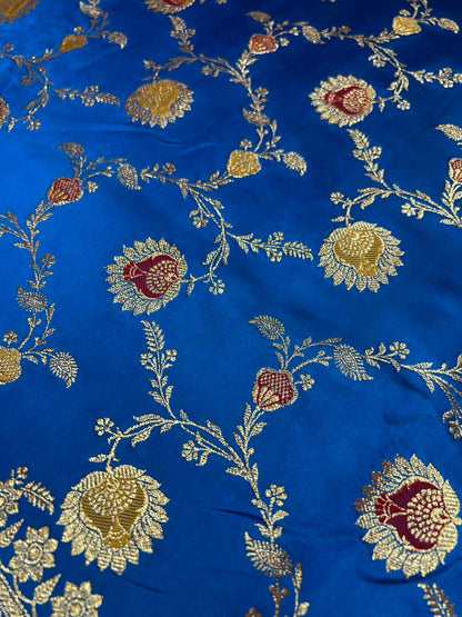 Blue Pure Handloom Banarasi Silk Saree