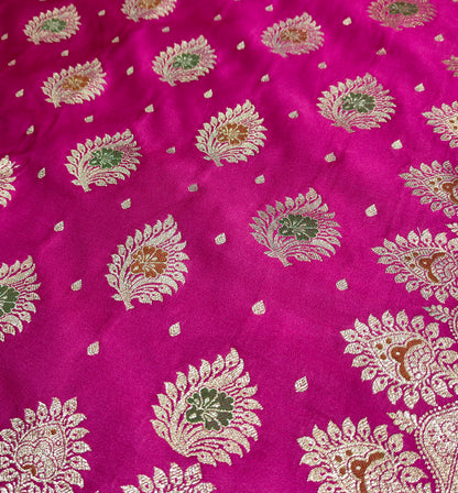 Magenta Pure Handloom Banarasi Silk Saree