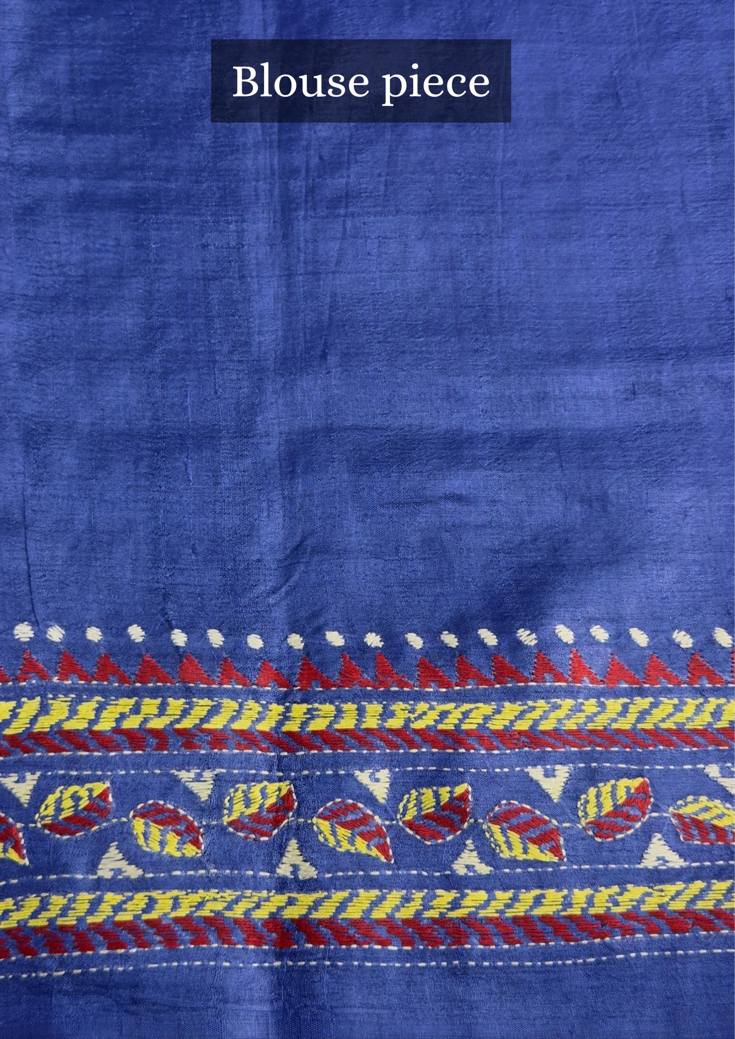Virasat 355: Royal Blue Pure Tussar Silk Saree with Intricate Cross Stitch Work | Silk Mark Certified