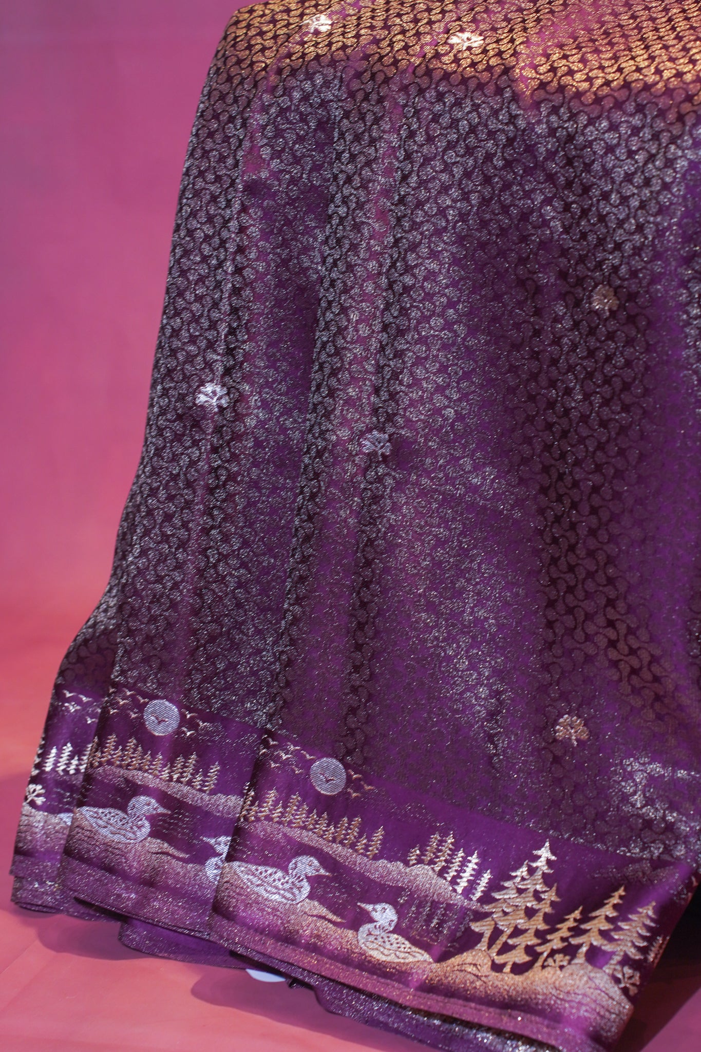 "Waah Banaras 098" Banarasi Soft Mashru Silk With Brocade Work 100% Pure Vegan