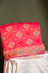 Cheri Red Khaddi Banarasi Saree with Meenakari Birds & Elephants