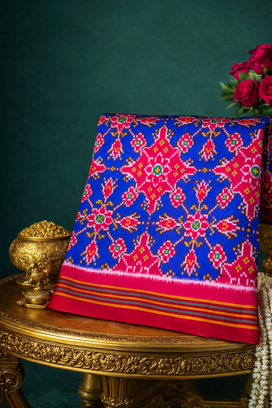 UTSAV BANARAS 286: Royal Blue Banarasi Raw Silk Saree with Patola Design Palla