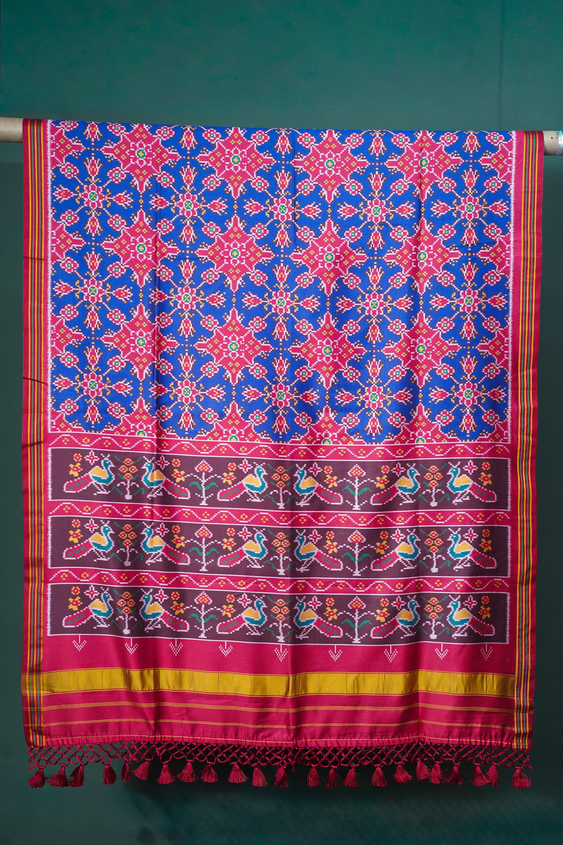 UTSAV BANARAS 286: Royal Blue Banarasi Raw Silk Saree with Patola Design Palla
