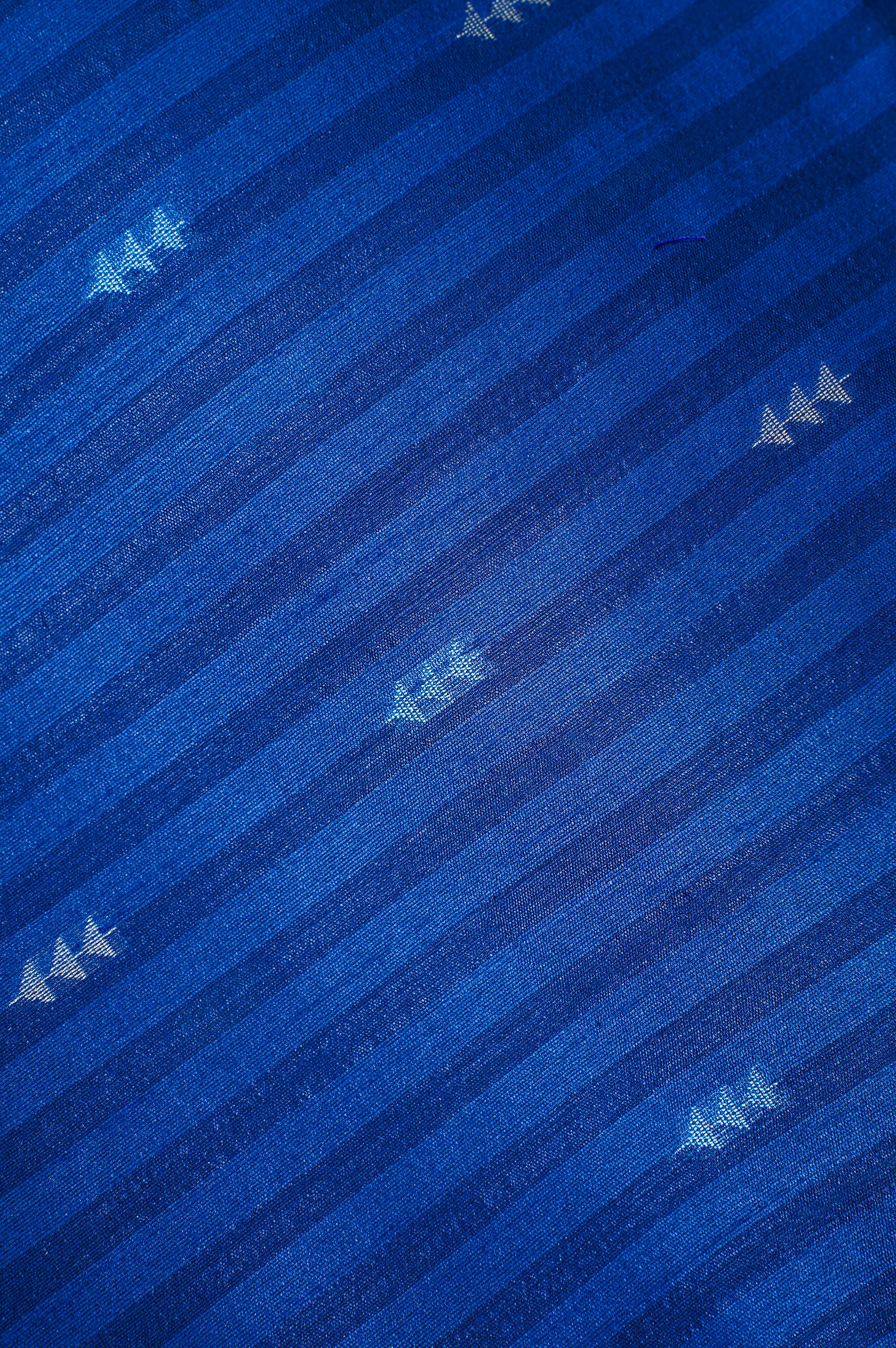 UTSAV BANARAS 212: Rich Deep Blue Banarasi Raw Silk Saree with All-Over Buti &amp; Zari-Thread Woven Palla