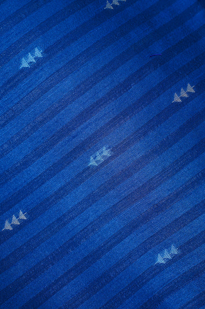 UTSAV BANARAS 212: Rich Deep Blue Banarasi Raw Silk Saree with All-Over Buti &amp; Zari-Thread Woven Palla