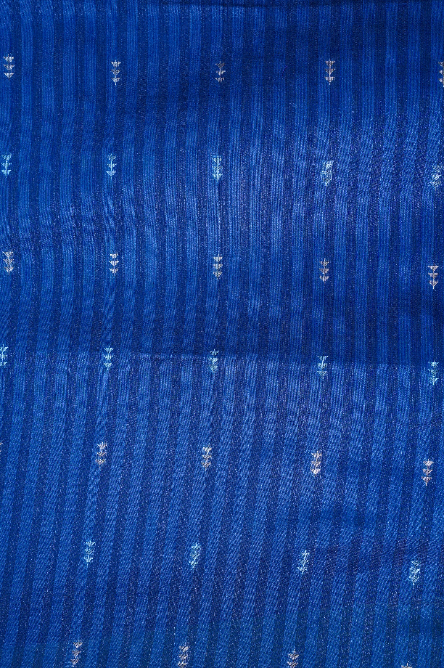 UTSAV BANARAS 212: Rich Deep Blue Banarasi Raw Silk Saree with All-Over Buti &amp; Zari-Thread Woven Palla