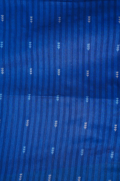 UTSAV BANARAS 212: Rich Deep Blue Banarasi Raw Silk Saree with All-Over Buti &amp; Zari-Thread Woven Palla
