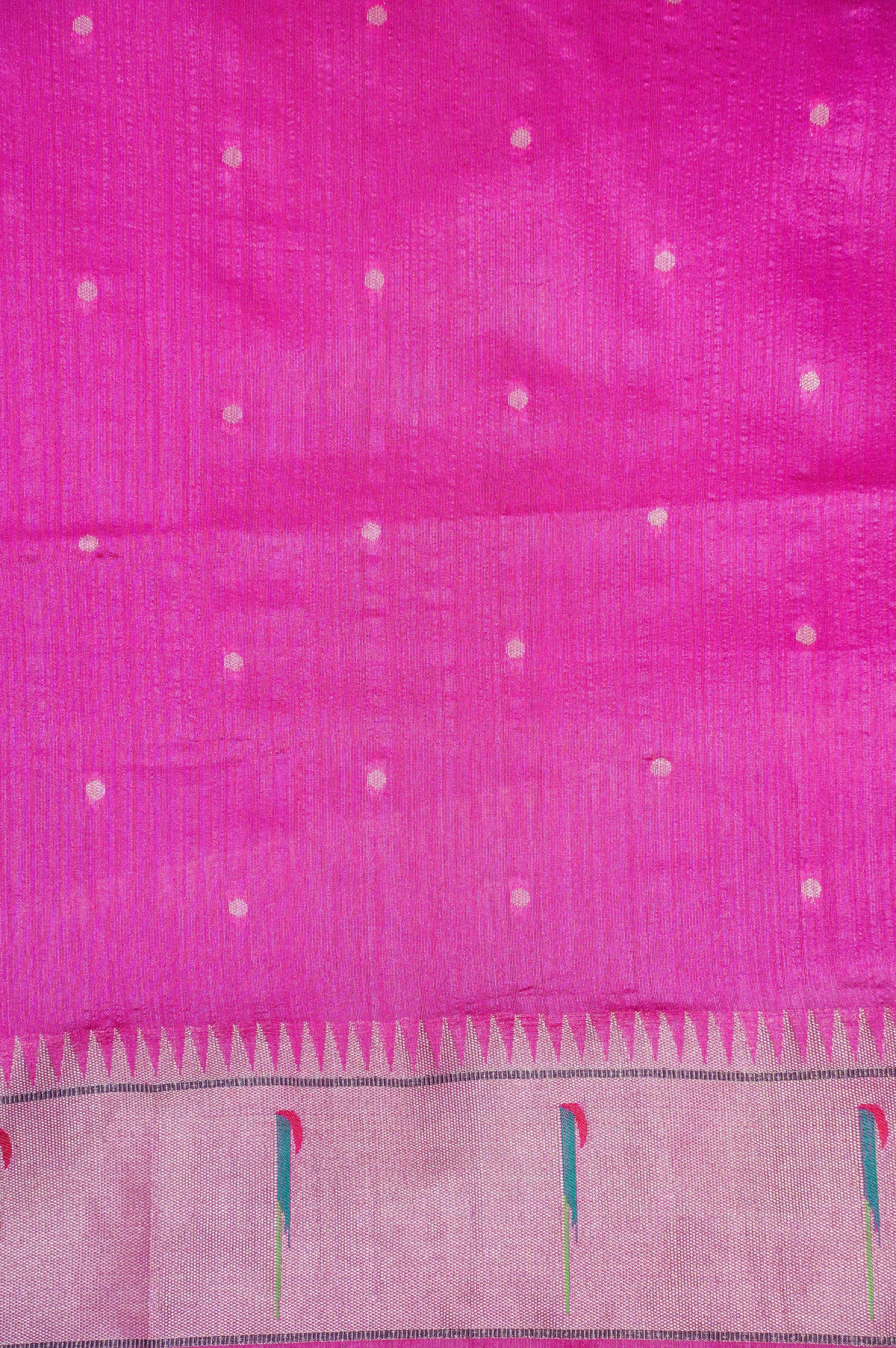 UTSAV BANARAS 252: Rani Pink Banarasi Paithani Silk Saree With Peacock Motif