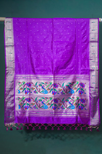 "UTSAV BANARAS 253" Banarasi Peacock Magenta Paithani Silk Saree