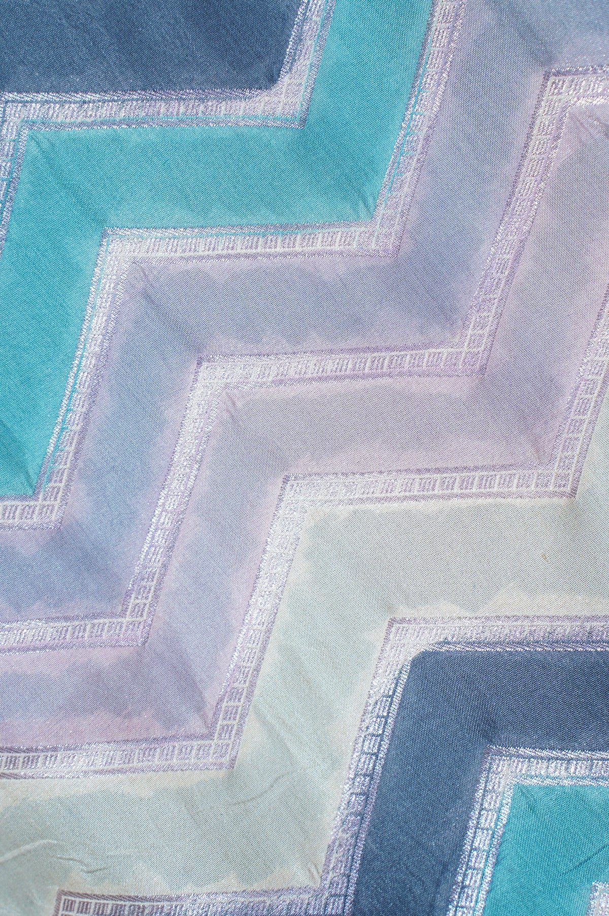 Founder Choice 025: Celebrity Choice Pure Silk Rangkat Zig-Zag Saree with Silver Zari Border &amp; Palla | Silk Mark Certified