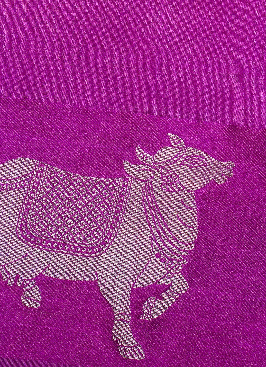 UTSAV BANARAS 248: Rich Magenta Banarasi Raw Silk Saree With Animal &amp; Tree Motif