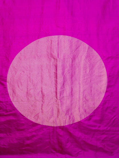 VIRASAT 446: Pure Handloom Katan Silk Magenta Saree with Zari Buta Palla &amp; Border | Silk Mark Certified